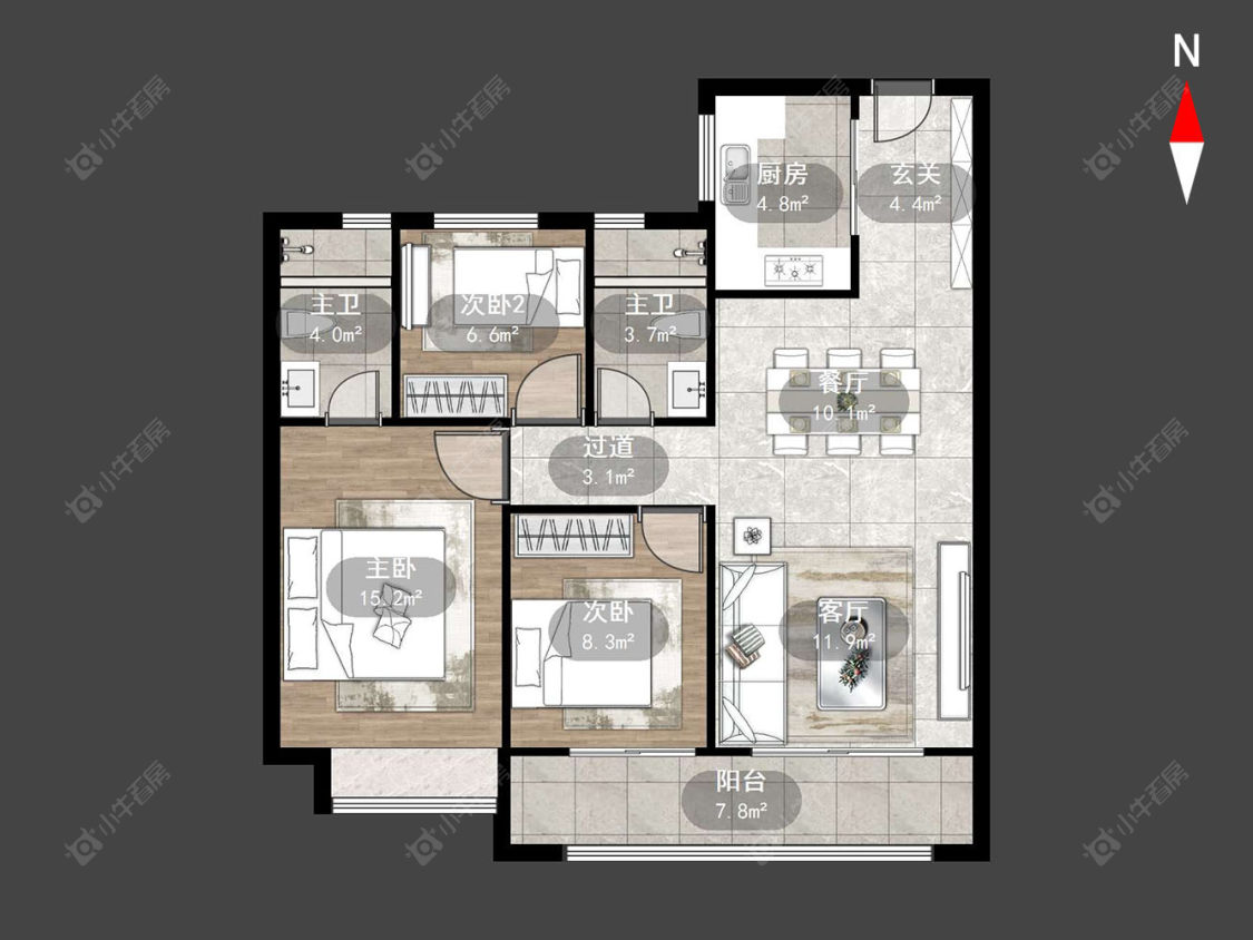 常州保利和光晨樾在售二手房源户型图_小牛看房
