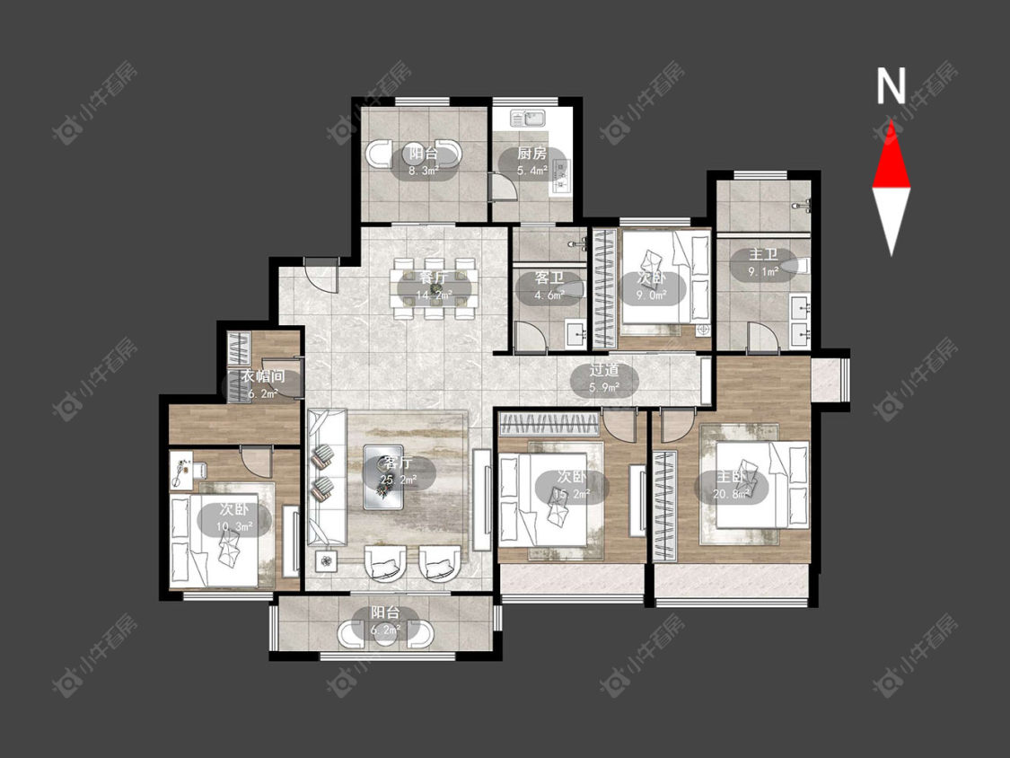 九龙仓时代上院房源户型图 常州九龙仓时代上院在售二手房源户型图_小牛看房