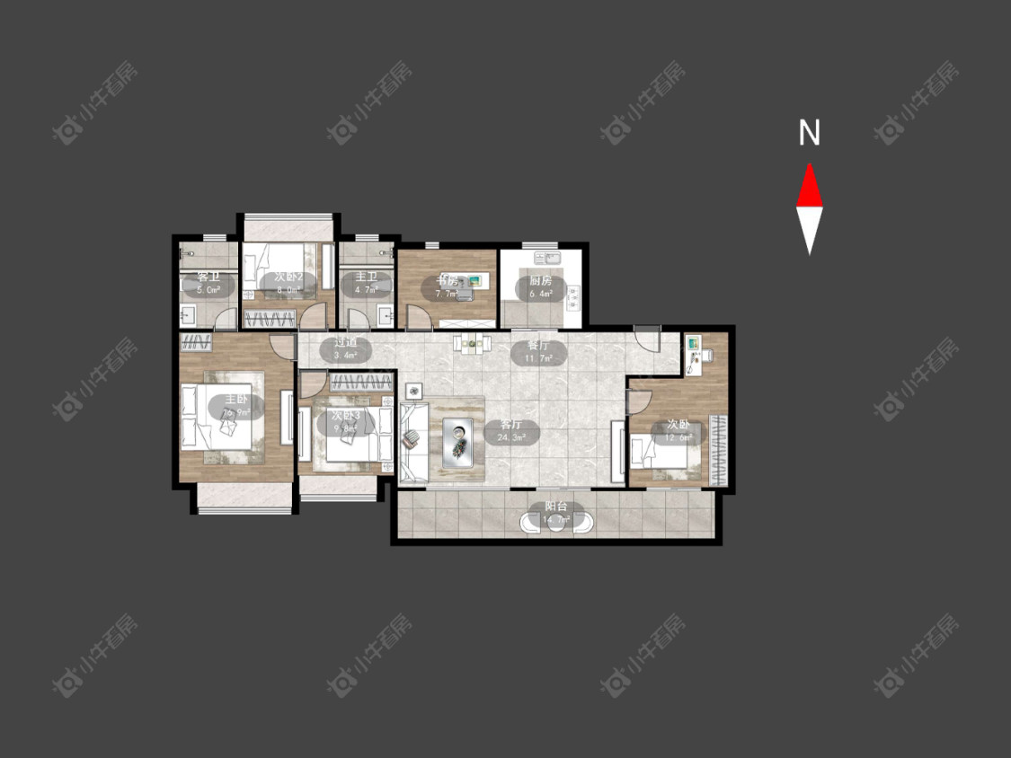 常州龙湖景粼天著在售二手房源户型图_小牛看房