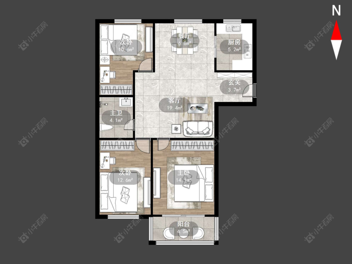 常州迎春花园在售二手房源户型图_小牛看房