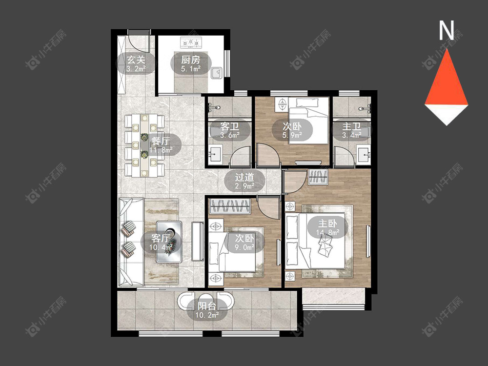 常州新城华宇悦隽公馆在售二手房源户型图_小牛看房