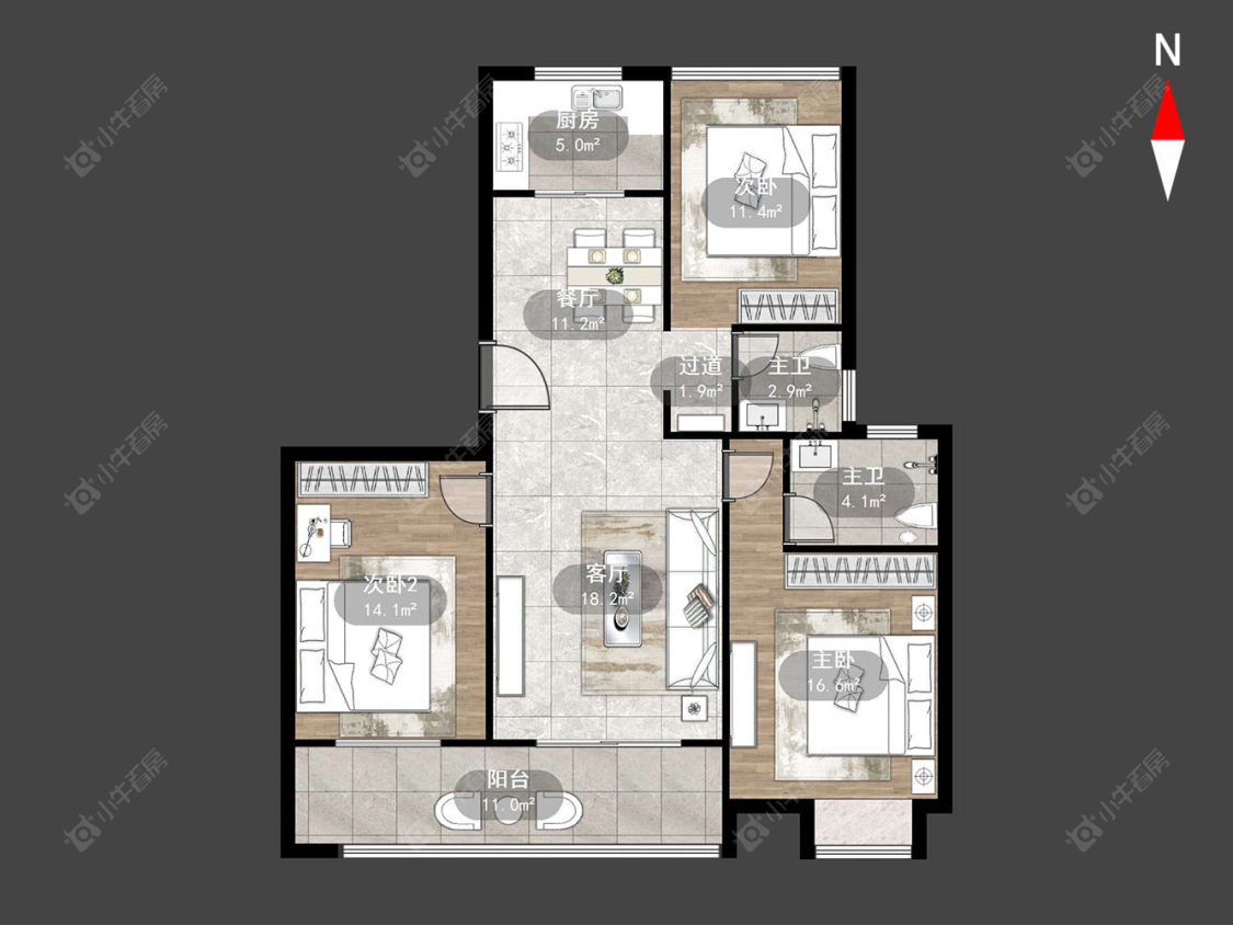 常州梧桐香郡二期在售二手房源户型图_小牛看房
