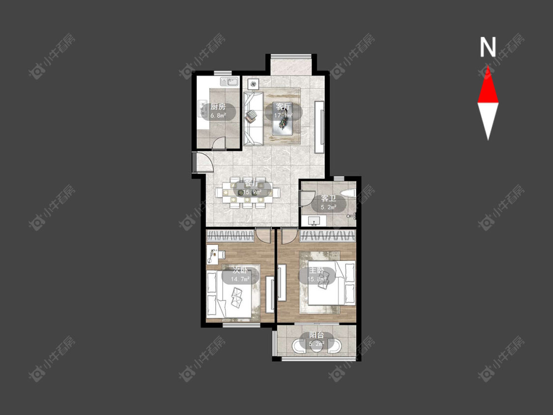 常州景秀世家在售二手房源户型图_小牛看房