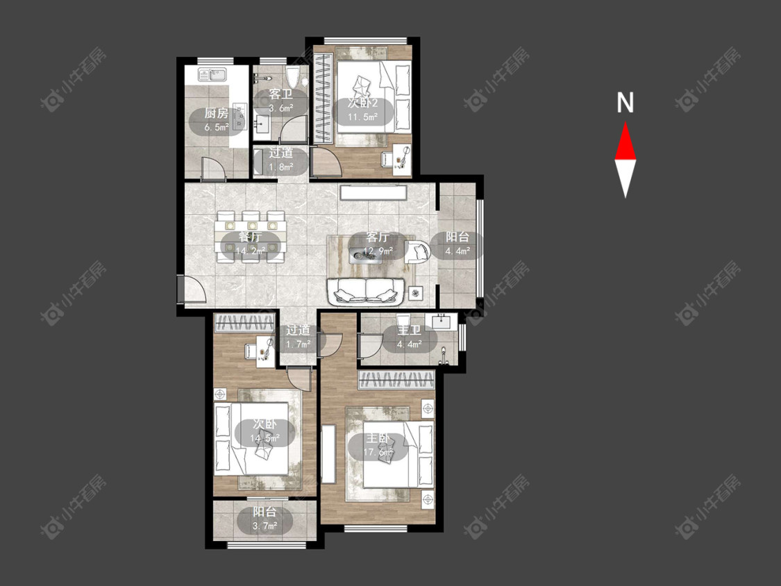 常州绿地世纪城二期在售二手房源户型图_小牛看房