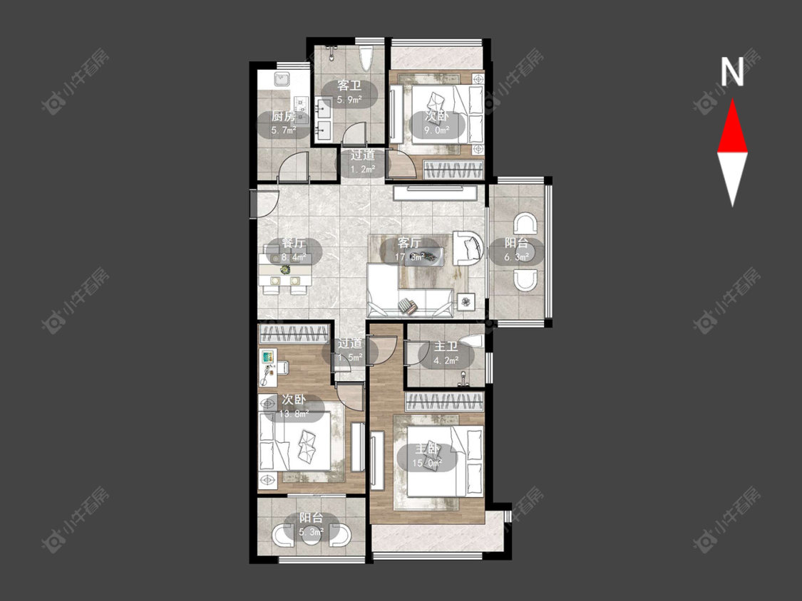 凯尔锋度房源户型图 常州凯尔锋度在售二手房源户型图_小牛看房