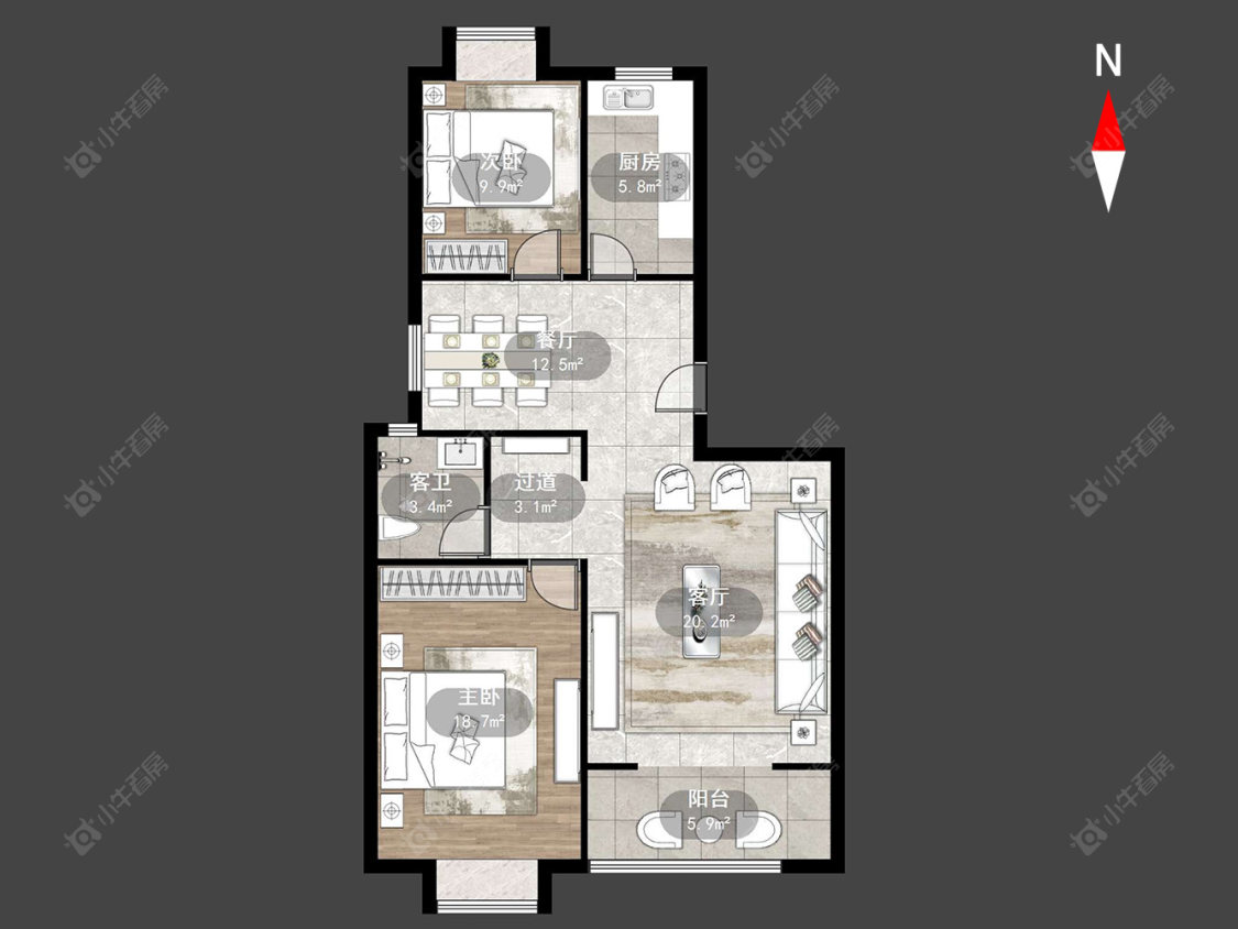 常州潞城花苑在售二手房源户型图_小牛看房