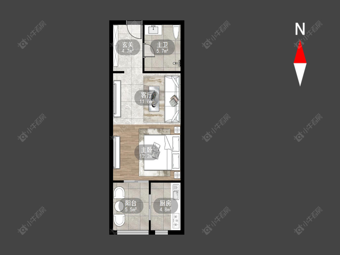 常州新北万达广场在售二手房源户型图_小牛看房