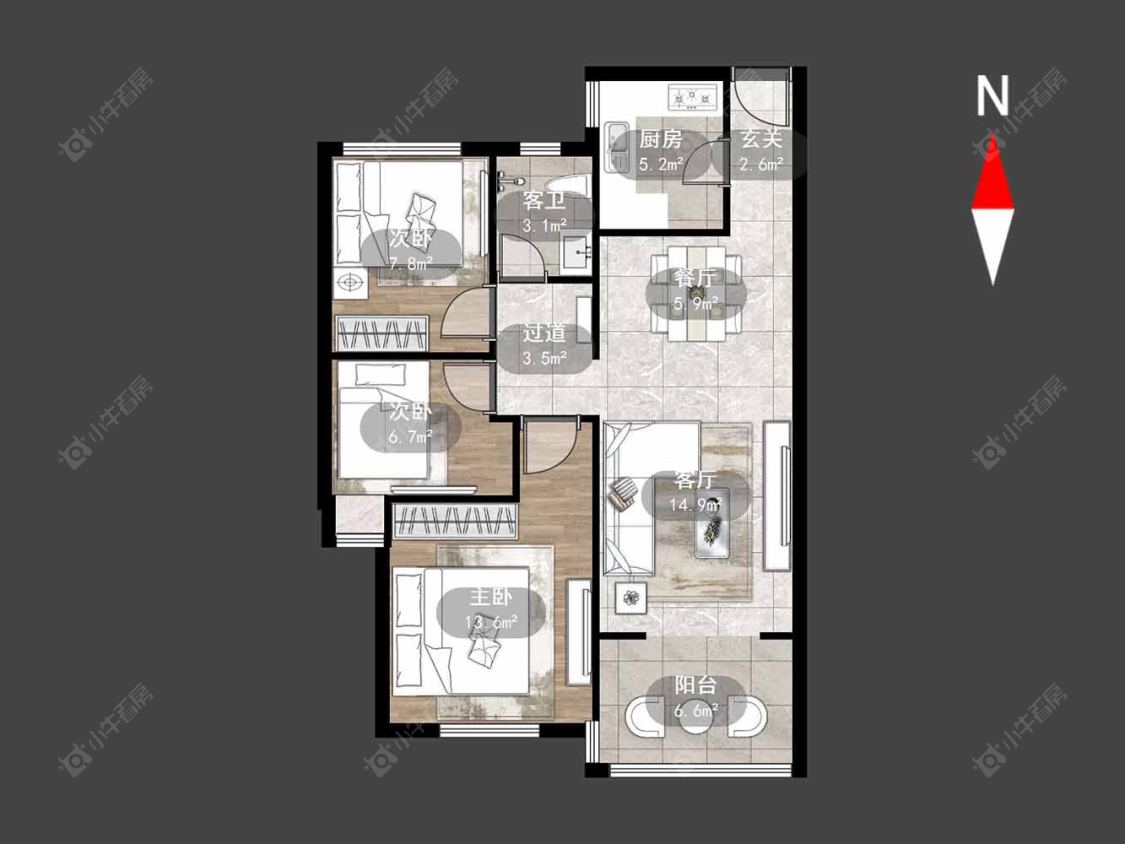 新城帝景南区房源户型图 常州新城帝景南区在售二手房源户型图_小牛看房