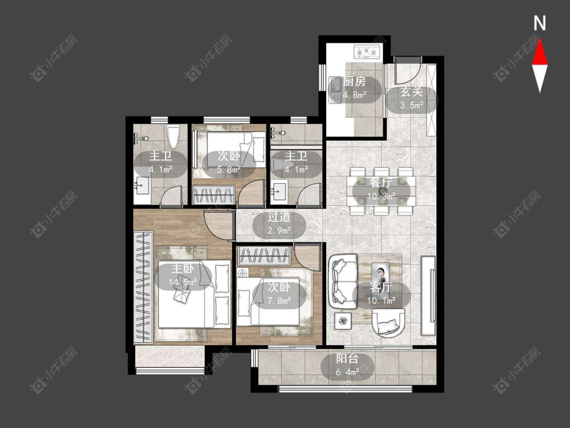 常州清云澜湾C区在售二手房源户型图_小牛看房