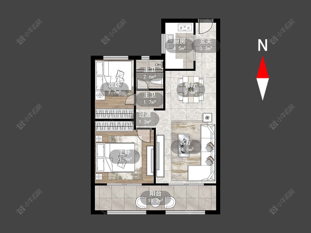 常州新城华宇悦隽公馆在售二手房源户型图_小牛看房