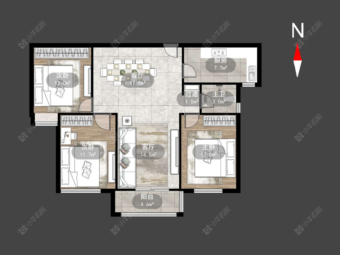 常州和平国际在售二手房源户型图_小牛看房
