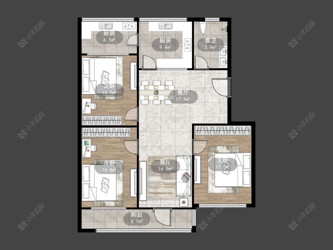 丹阳审计局宿舍楼在售二手房源户型图_小牛看房
