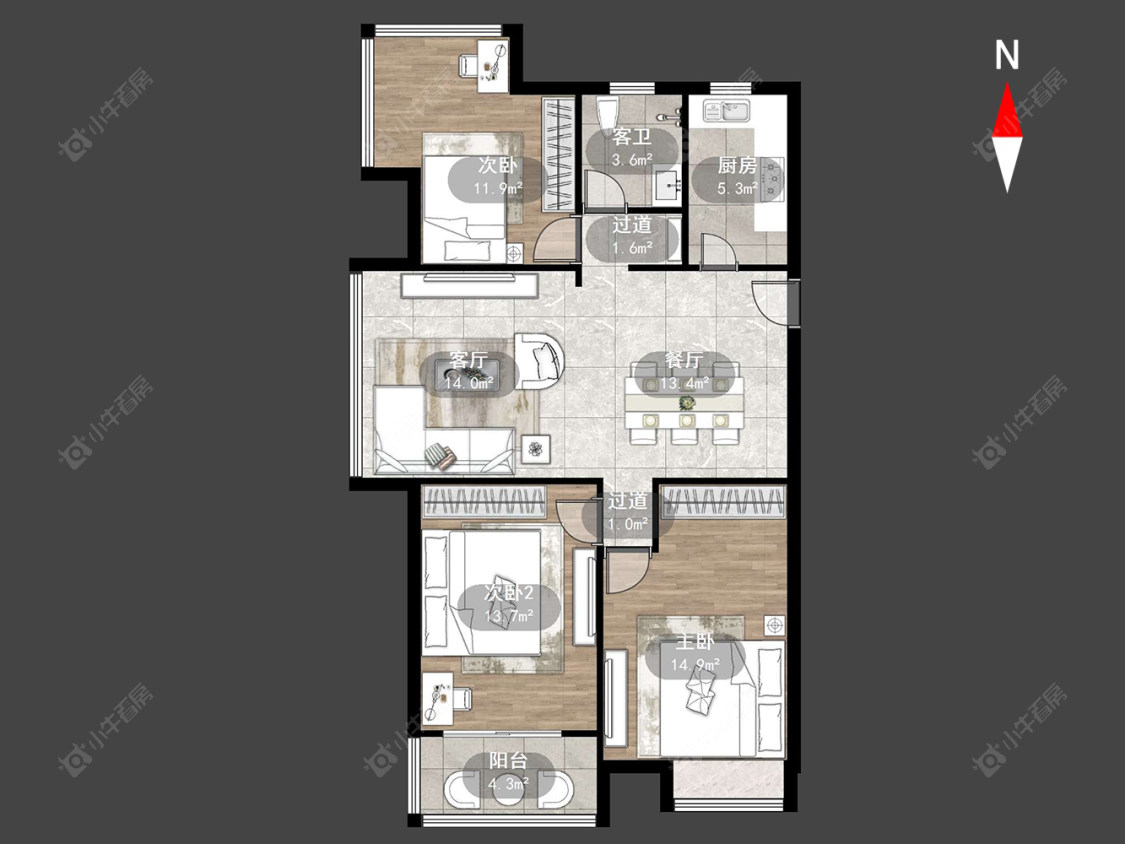 常州东方福郡在售二手房源户型图_小牛看房