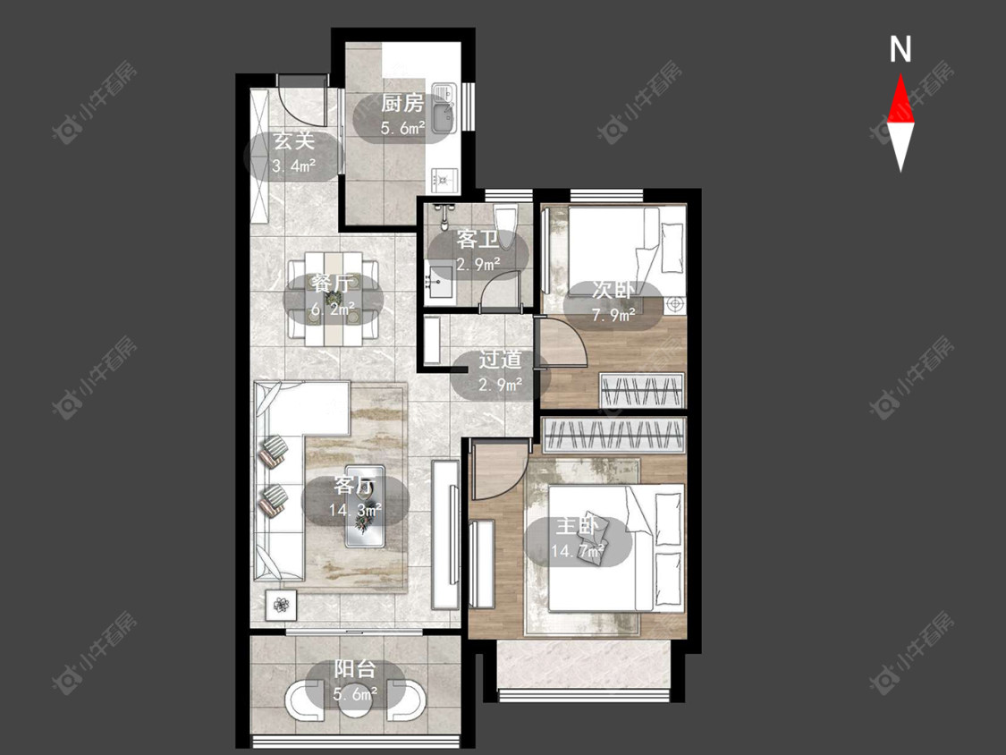 常州紫霞花苑在售二手房源户型图_小牛看房