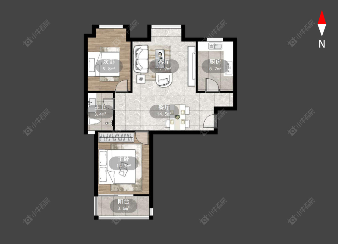常州九洲新世界花苑在售二手房源户型图_小牛看房