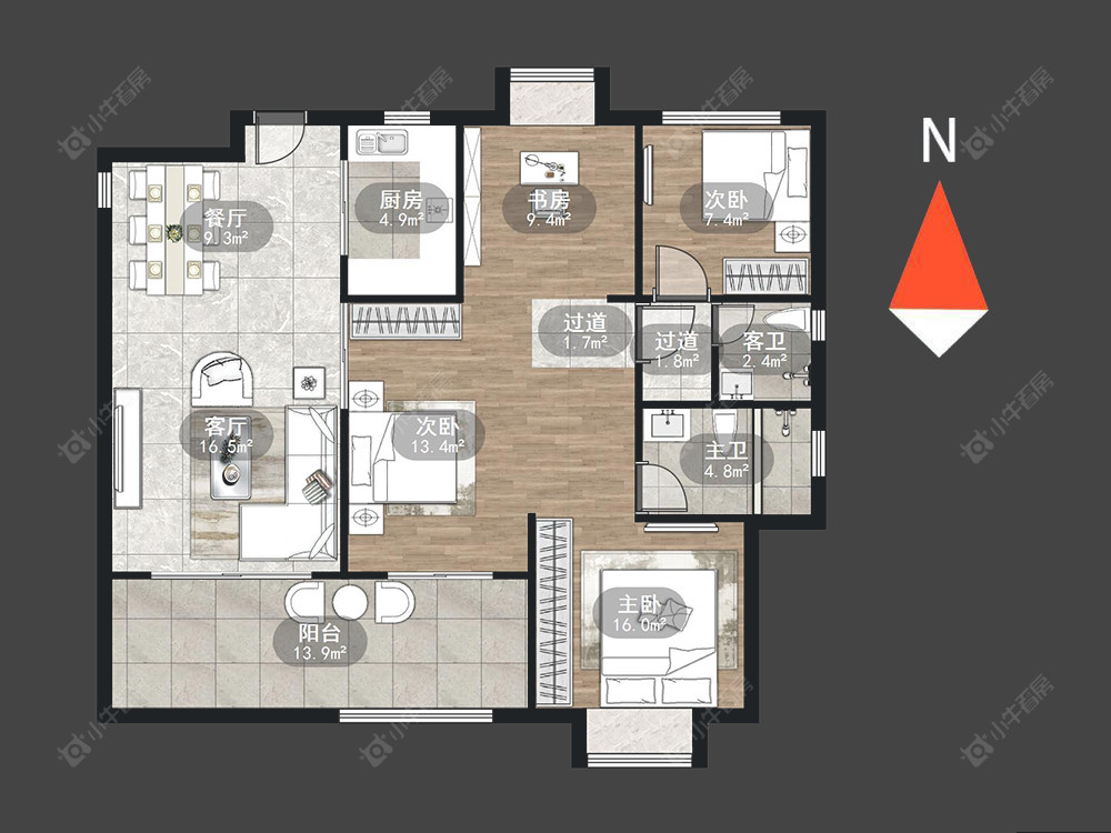 常州路劲城市印象在售二手房源户型图_小牛看房