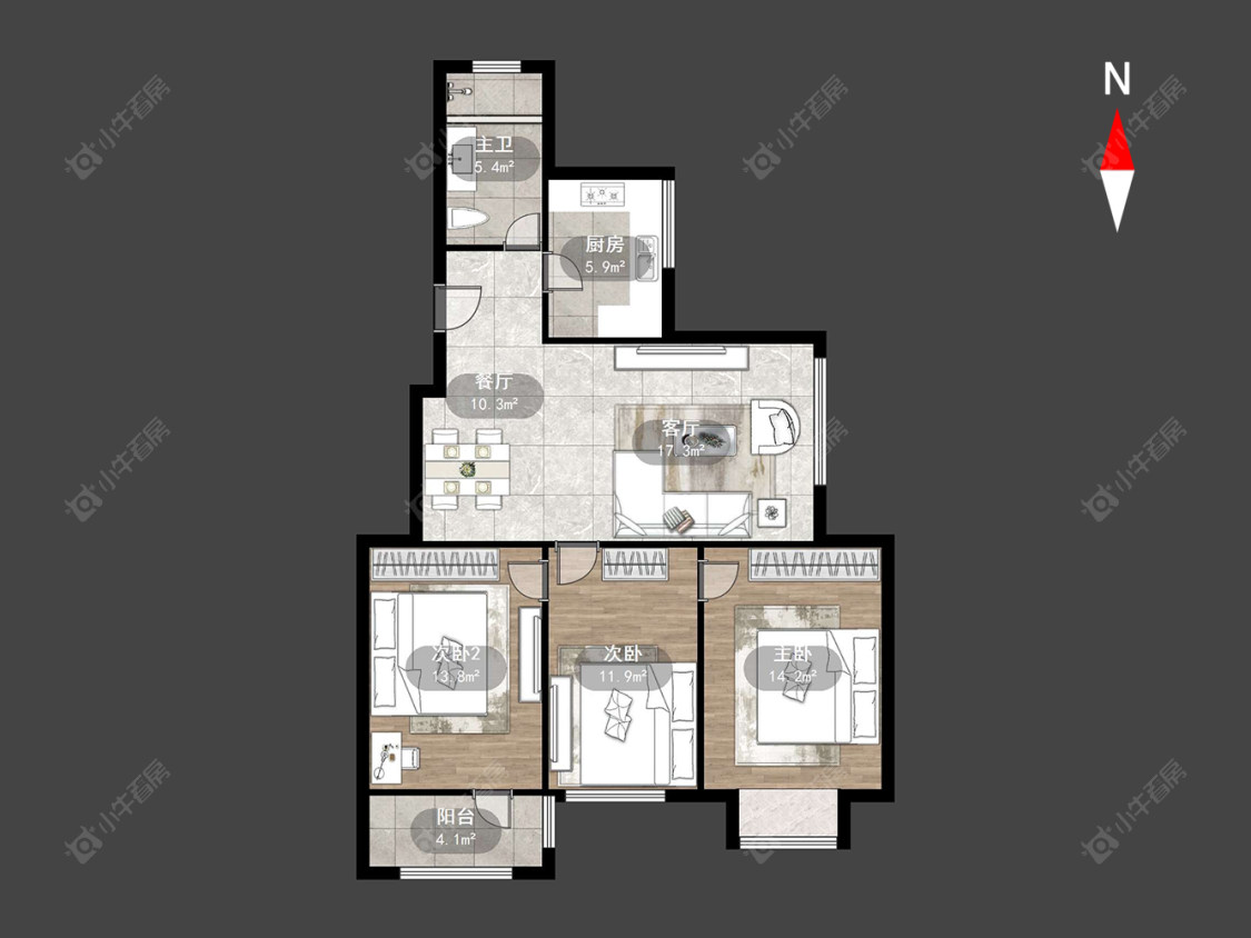 常州高成莱茵二期在售二手房源户型图_小牛看房