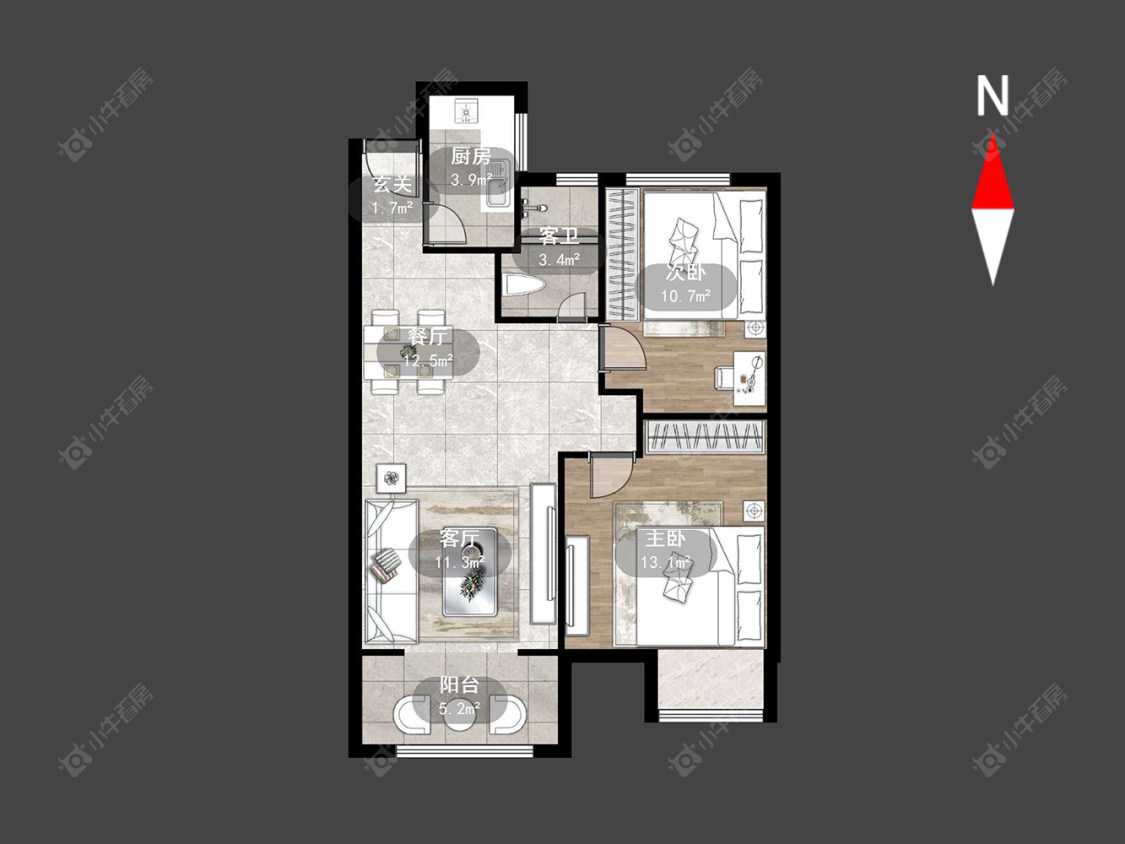 常州龙湖香醍时光在售二手房源户型图_小牛看房