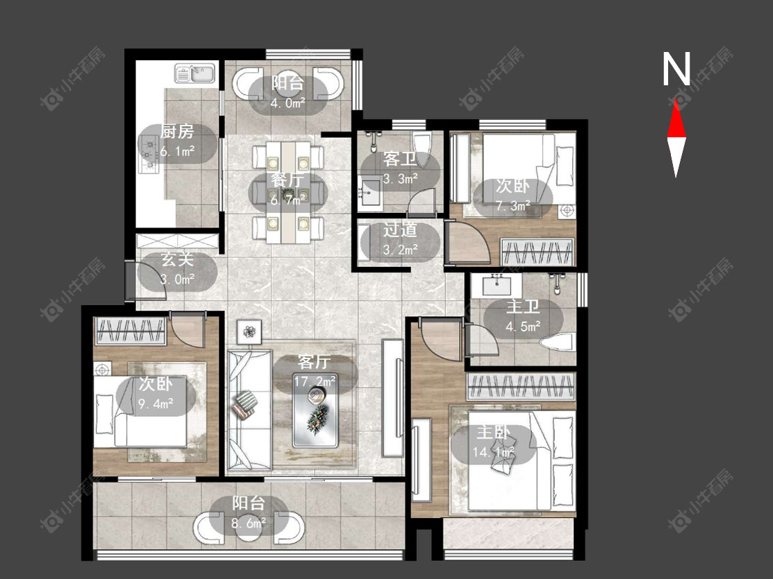 常州龙运天城在售二手房源户型图_小牛看房