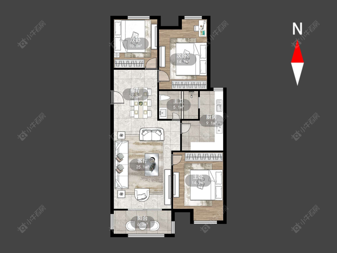 常州九洲花园二期在售二手房源户型图_小牛看房