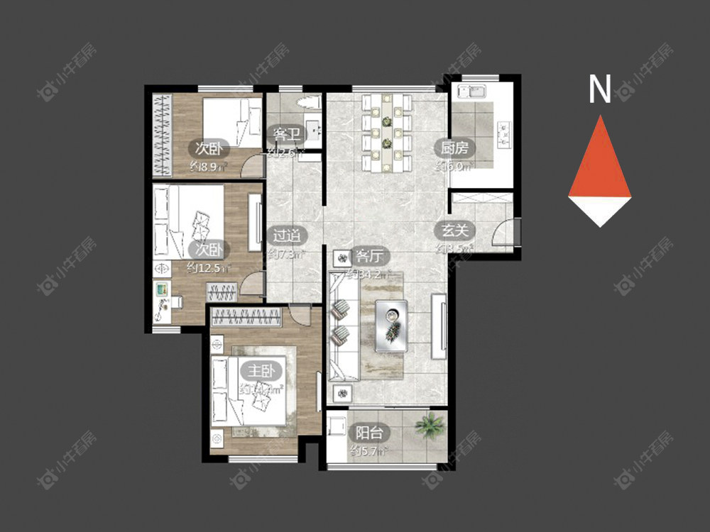 常州星河丹堤五区在售二手房源户型图_小牛看房