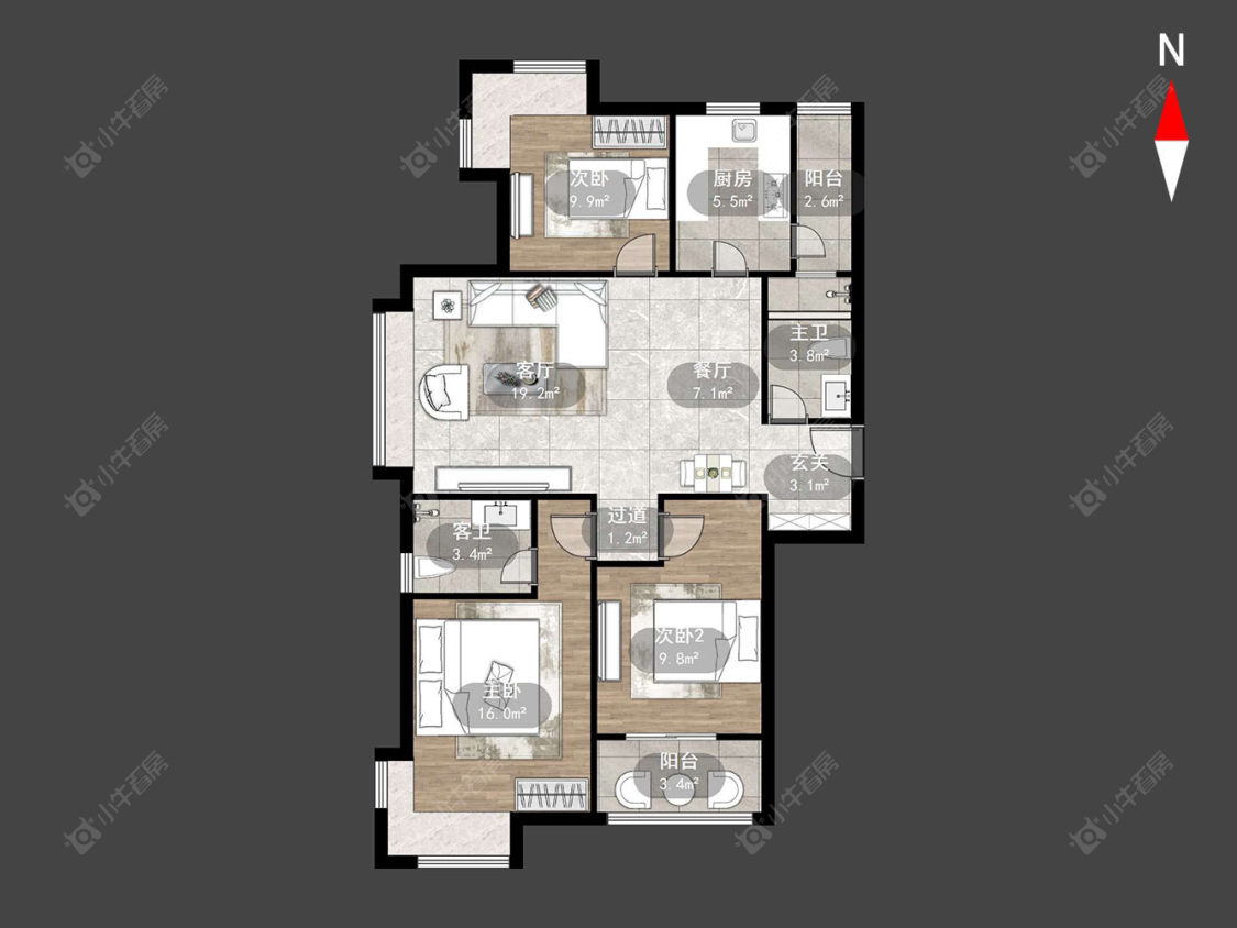 常州凯尔枫尚花园在售二手房源户型图_小牛看房