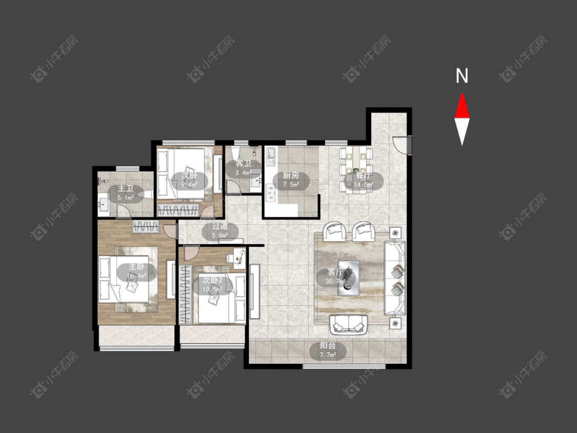 常州龙湖景粼天著在售二手房源户型图_小牛看房