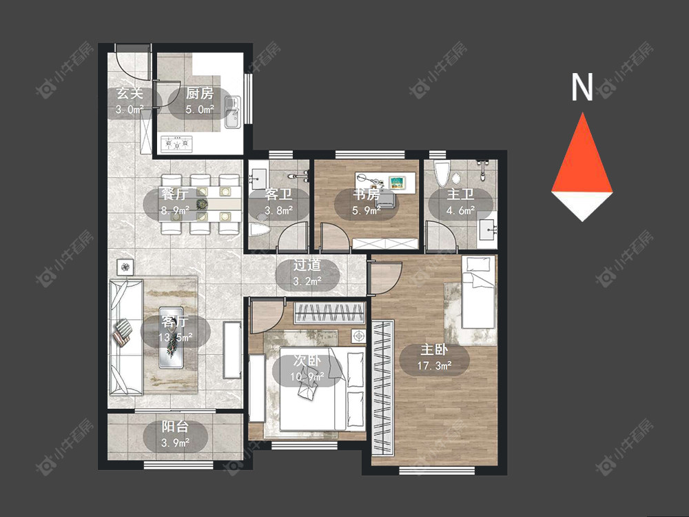 常州路劲城市主场在售二手房源户型图_小牛看房