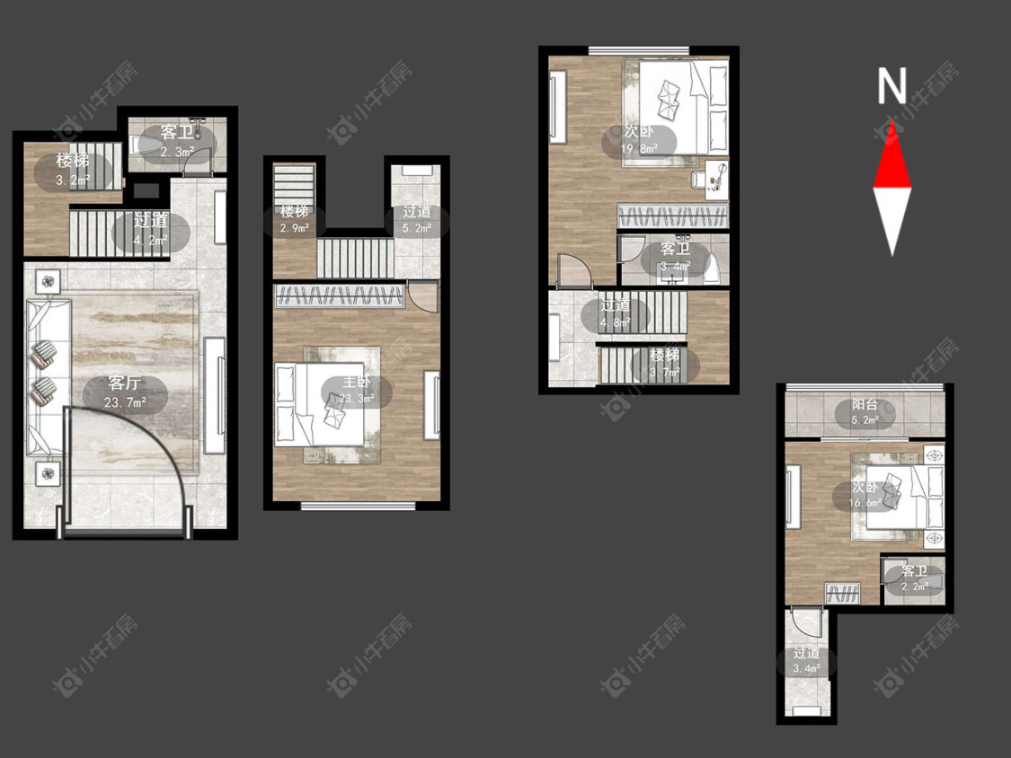 常州中天美墅在售二手房源户型图_小牛看房