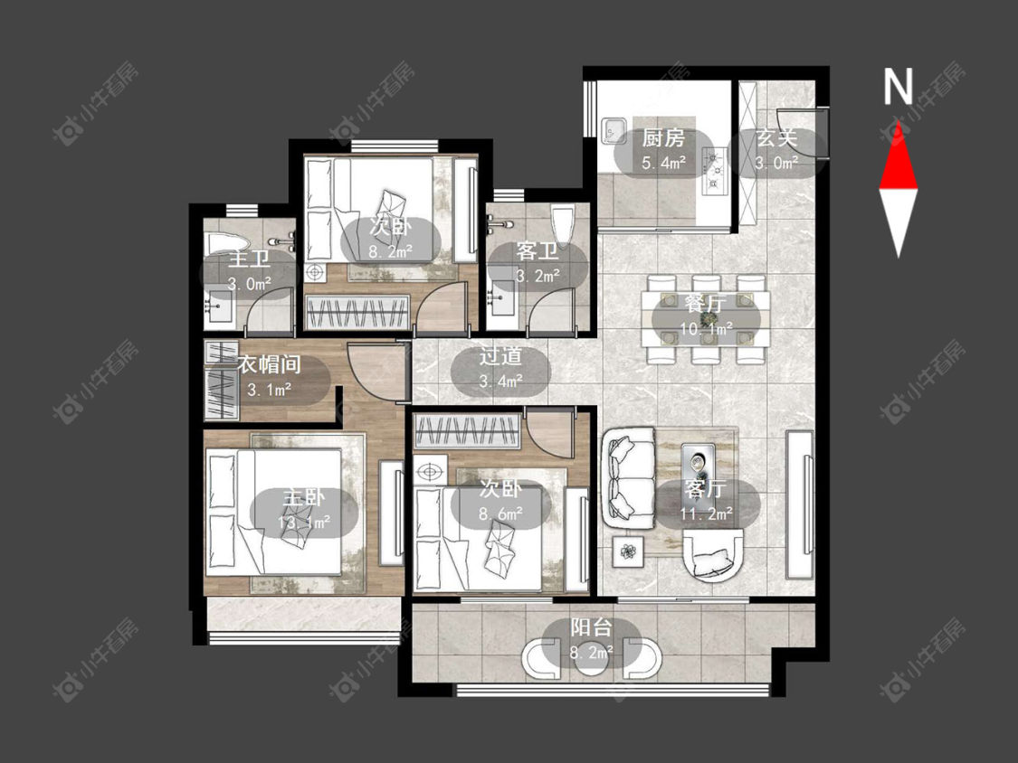 常州龙宸铭著在售二手房源户型图_小牛看房
