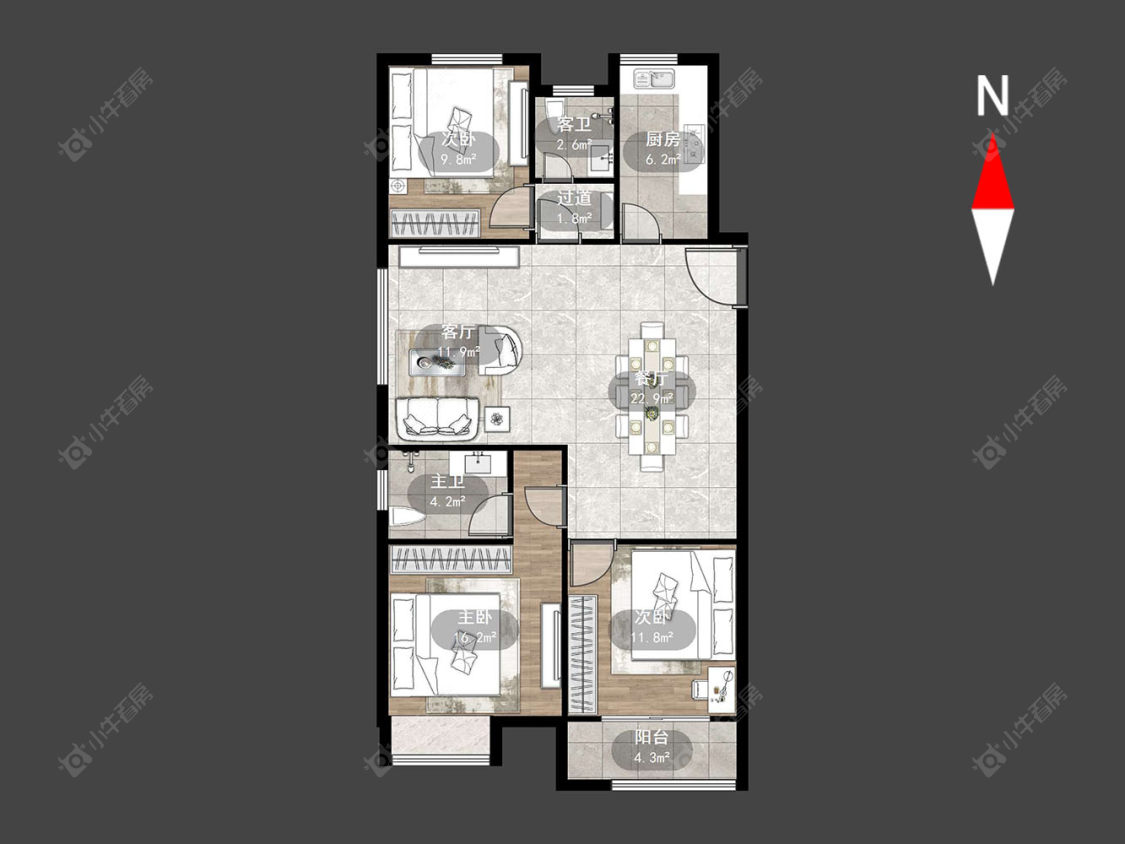 常州港龙紫御府在售二手房源户型图_小牛看房