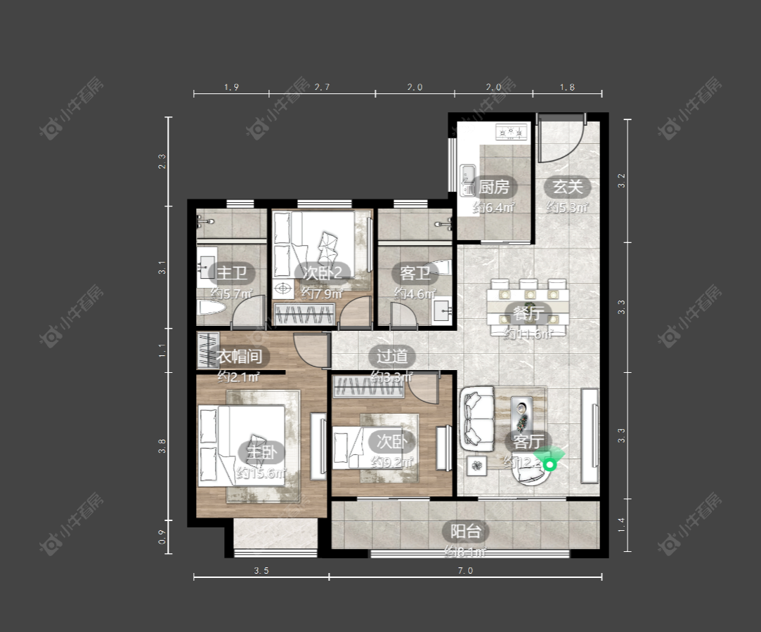 常州环球港湾在售二手房源户型图_小牛看房