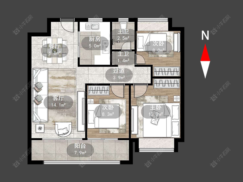常州华盛品樾公馆在售二手房源户型图_小牛看房