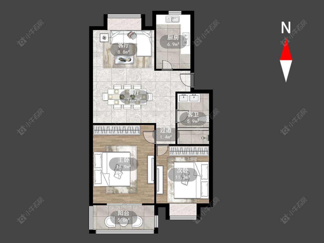 常州河苑家园北苑在售二手房源户型图_小牛看房