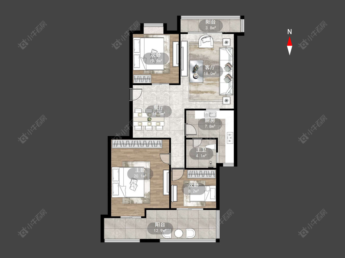 常州华城嘉园在售二手房源户型图_小牛看房