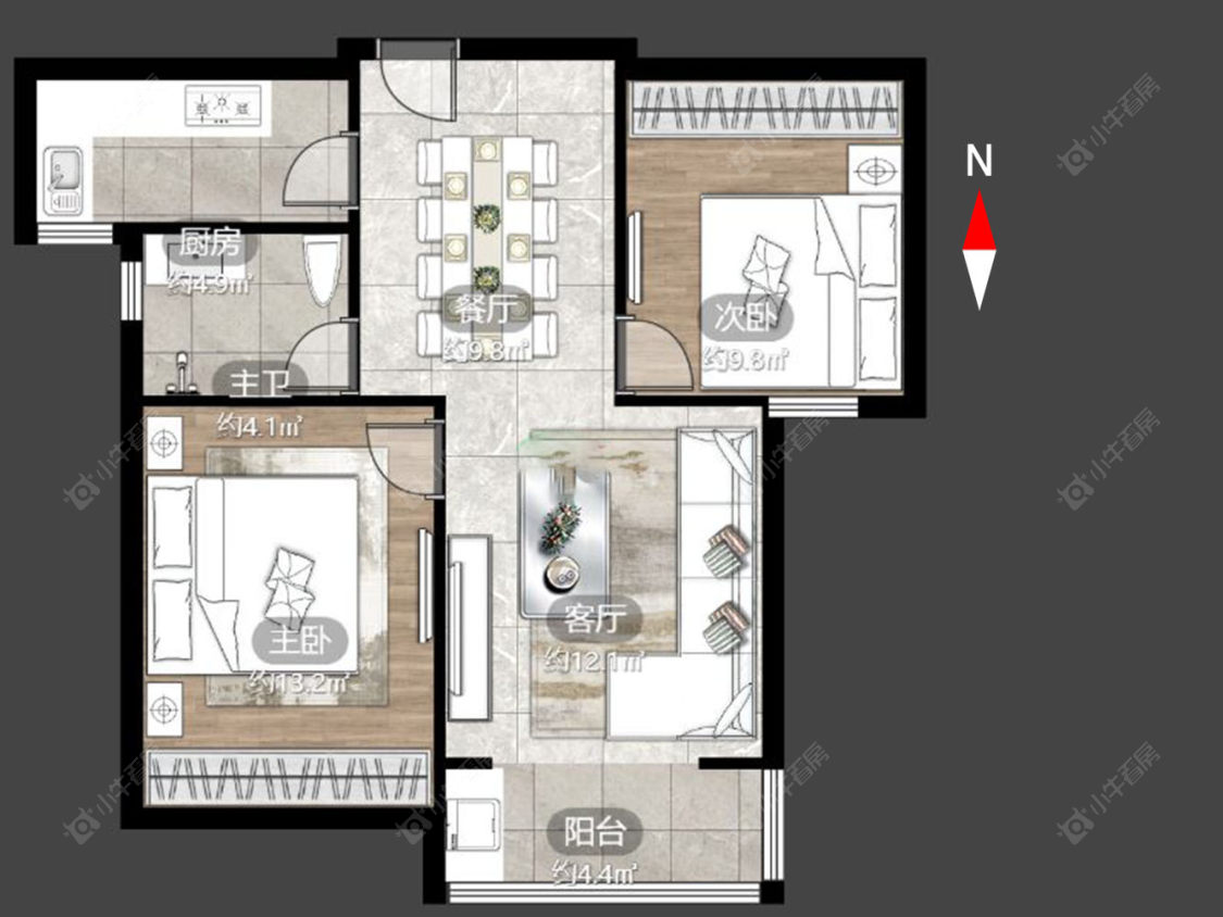 滨江明珠城东区房源户型图 常州滨江明珠城东区在售二手房源户型图_小牛看房