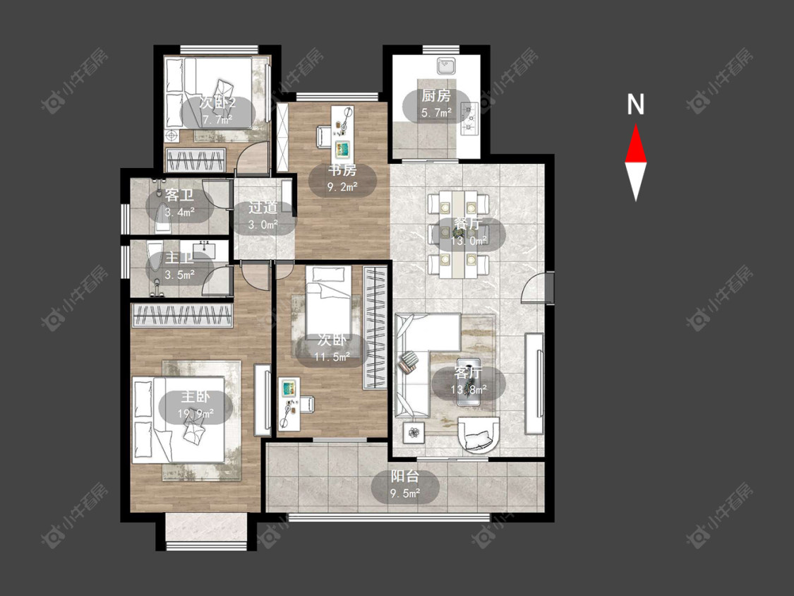 常州中海龙城花园南区在售二手房源户型图_小牛看房
