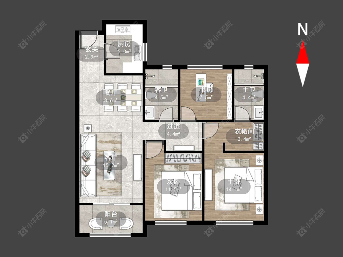 路劲铂隽房源户型图 常州路劲铂隽在售二手房源户型图_小牛看房