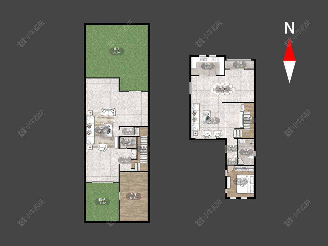 常州龙湖香醍漫步别墅区在售二手房源户型图_小牛看房