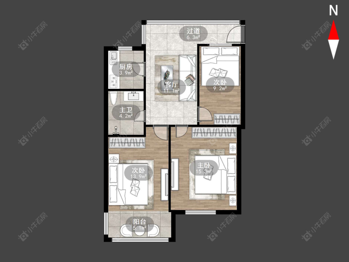 常州吴家场公寓在售二手房源户型图_小牛看房