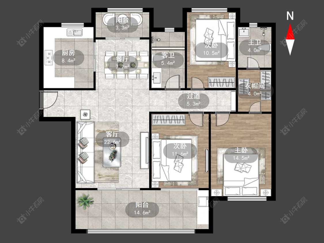 常州公园壹号三期在售二手房源户型图_小牛看房