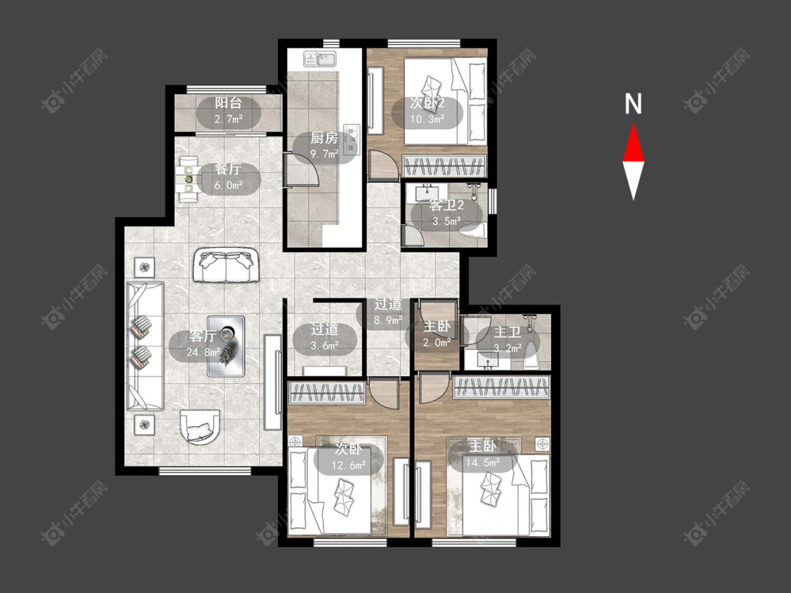 常州金地格林郡在售二手房源户型图_小牛看房