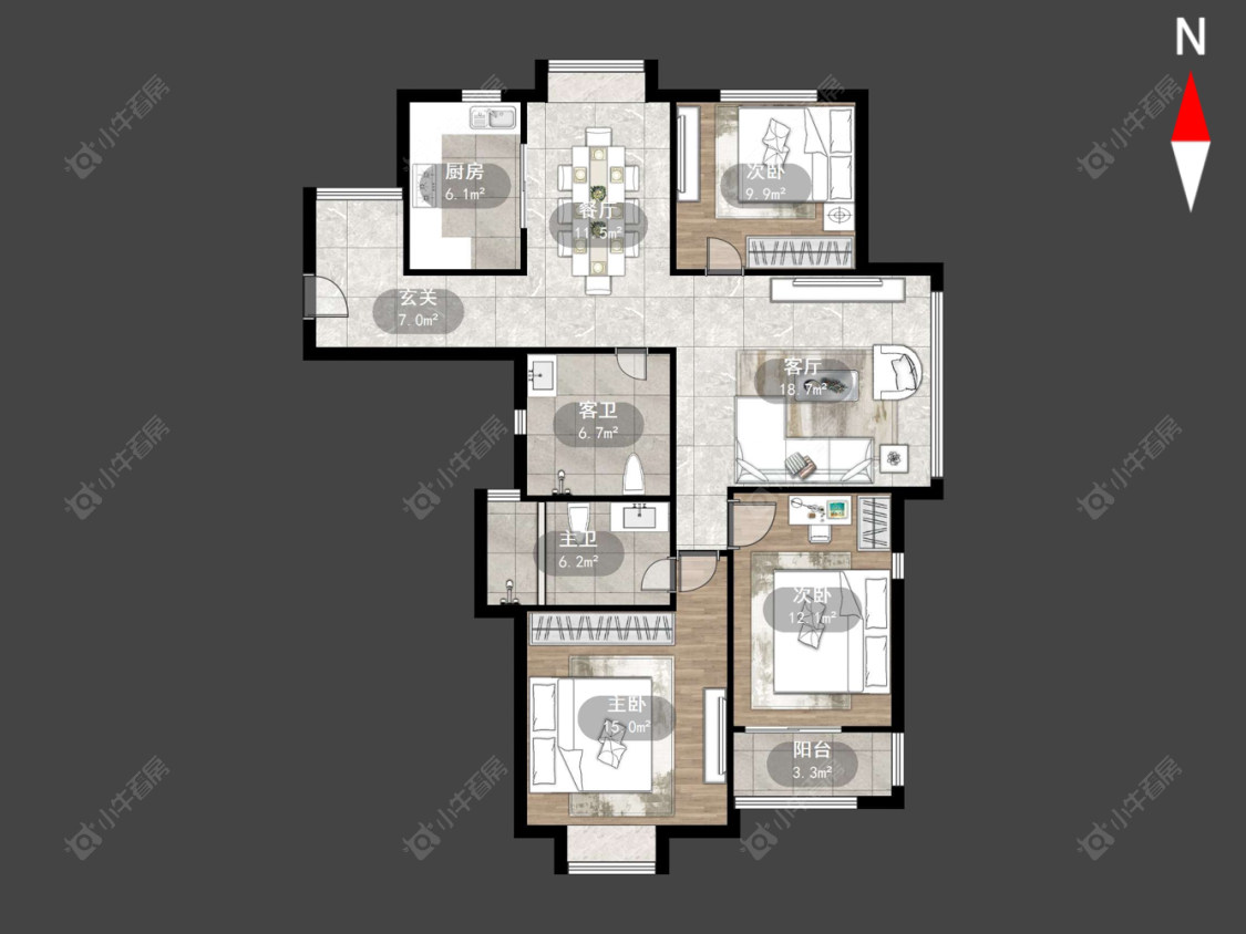 常州金色新城西区在售二手房源户型图_小牛看房