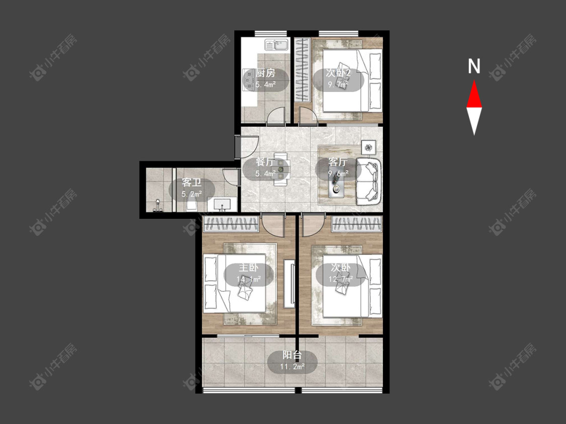 常州竹林新村在售二手房源户型图_小牛看房