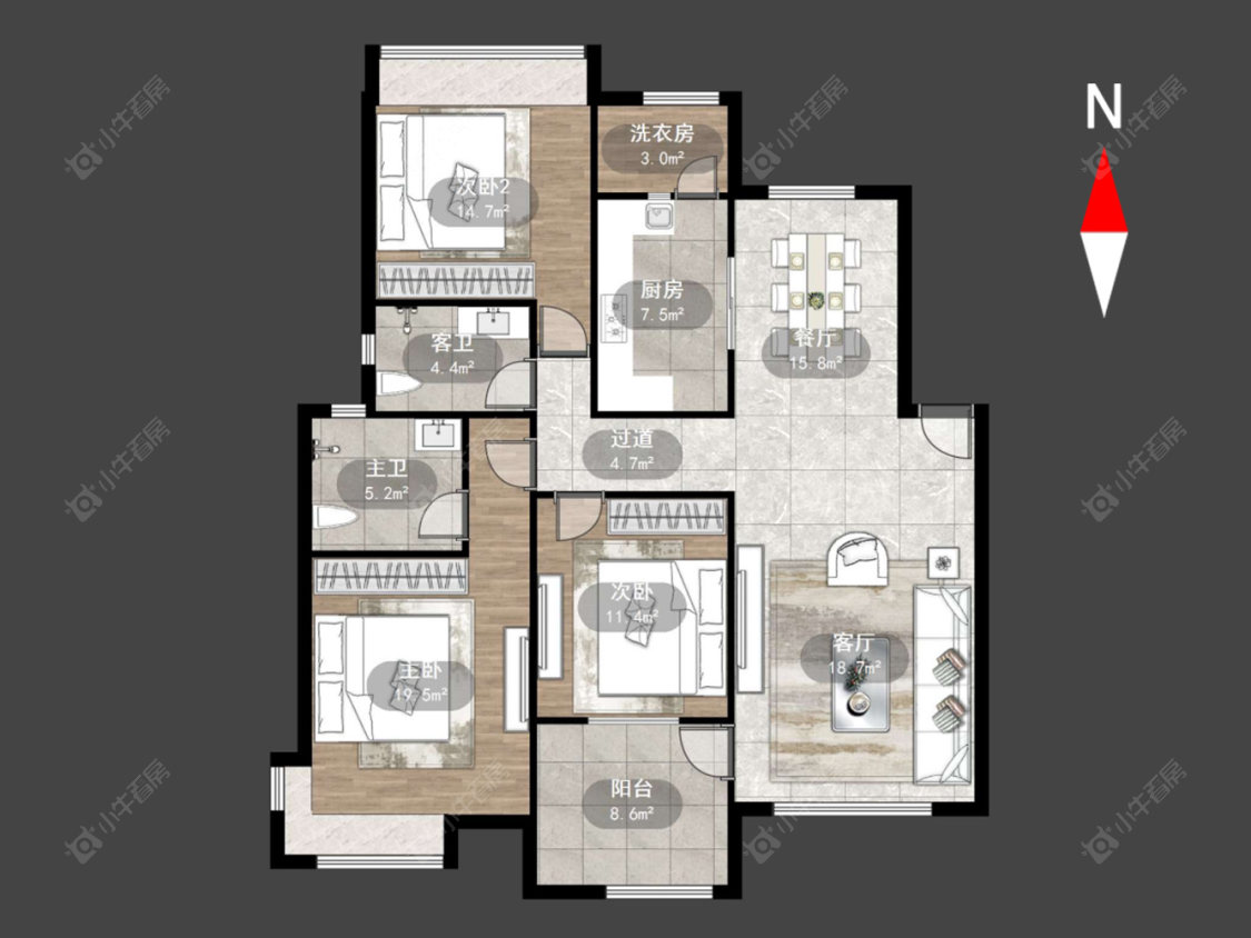 奥林匹克花园房源户型图 常州奥林匹克花园在售二手房源户型图_小牛看房