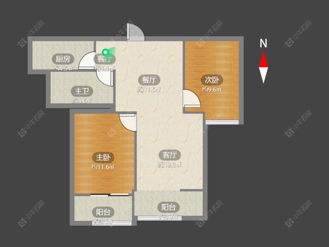 常州莱蒙城睿景公寓在售二手房源户型图_小牛看房