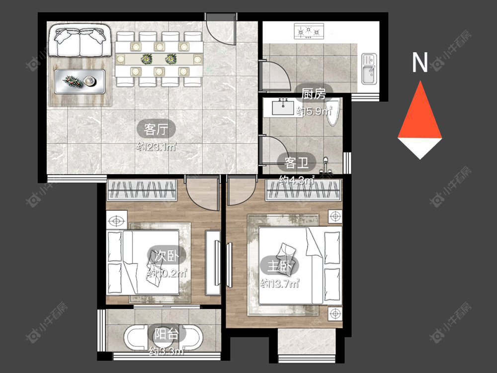 常州蓝天新苑在售二手房源户型图_小牛看房
