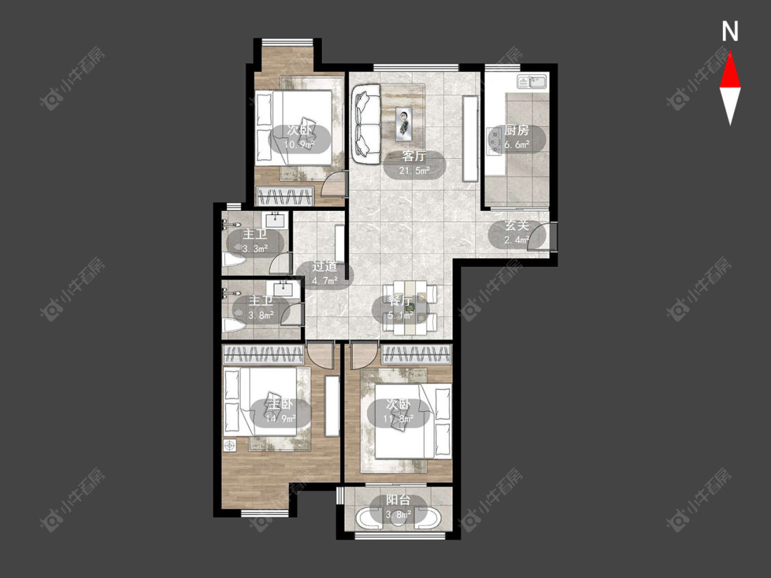 常州松涛苑在售二手房源户型图_小牛看房
