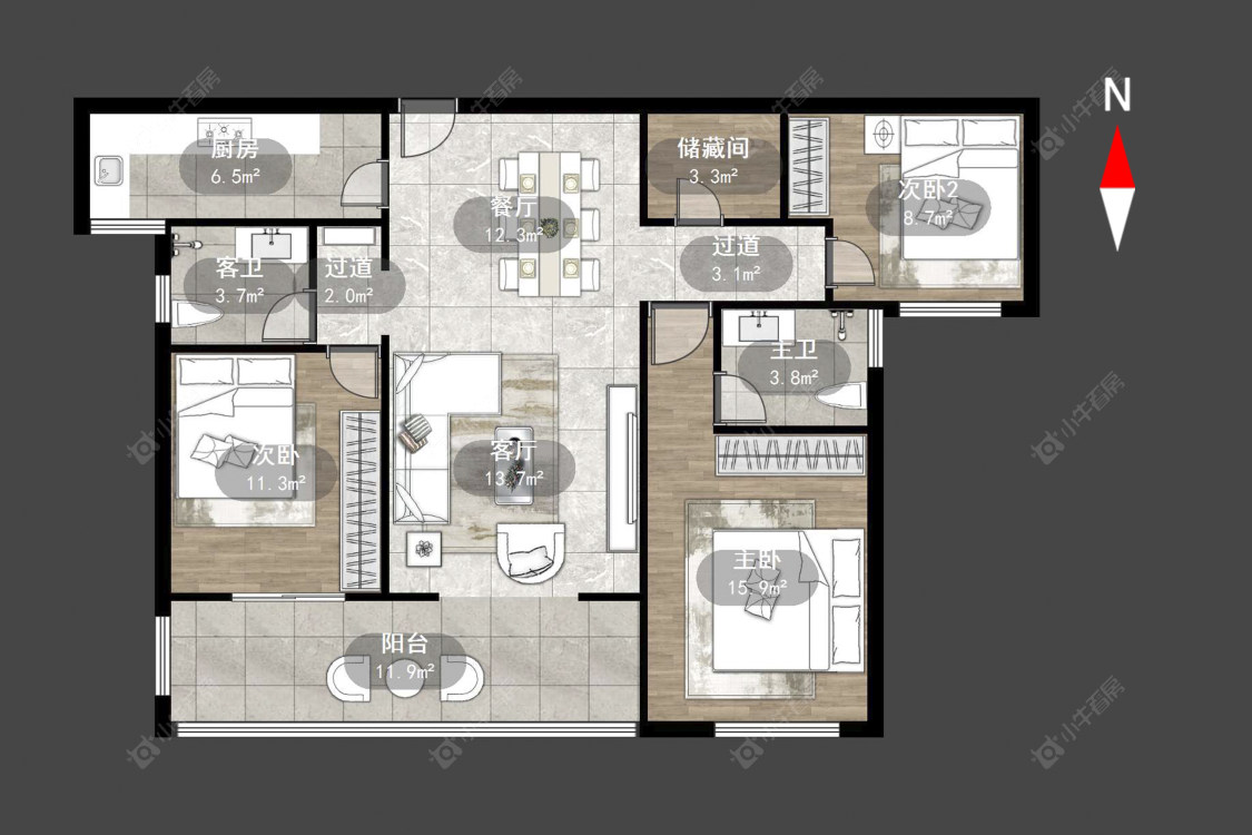 常州星河国际十区在售二手房源户型图_小牛看房