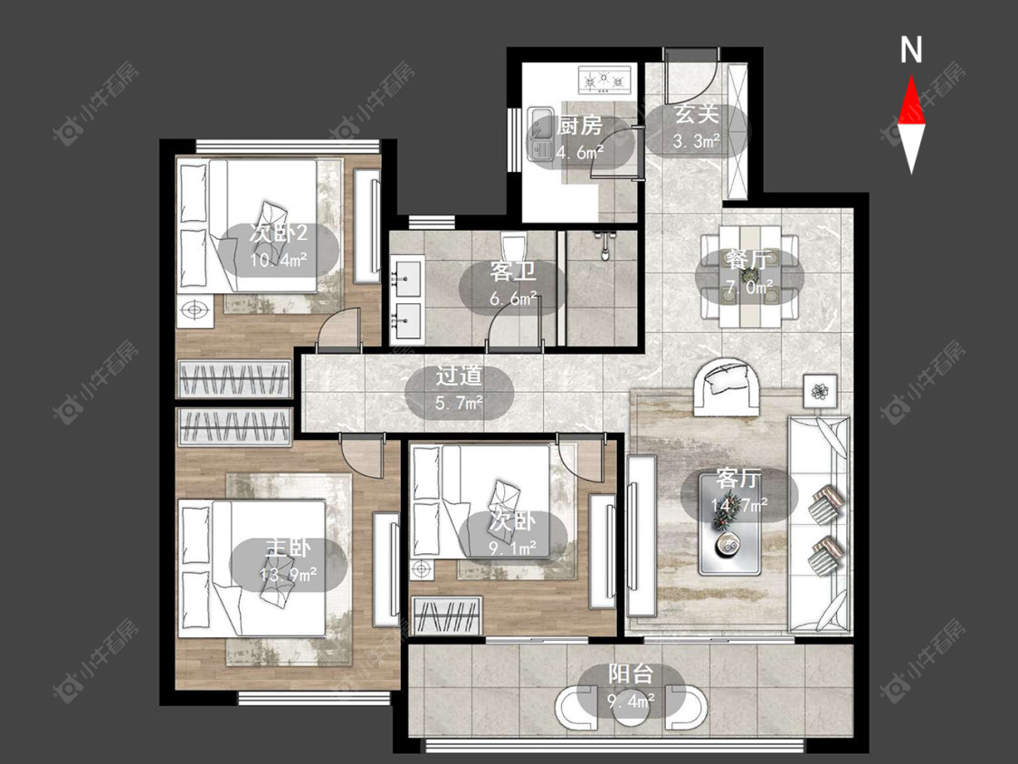 美的世茂云筑房源户型图 常州美的世茂云筑在售二手房源户型图_小牛看房